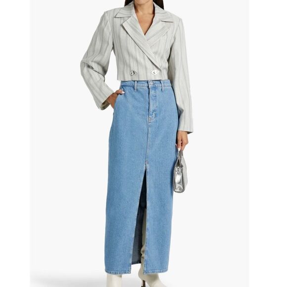 DEREK LAM 10 CROSBY Denim maxi skirt Size 27 - Picture 1 of 5